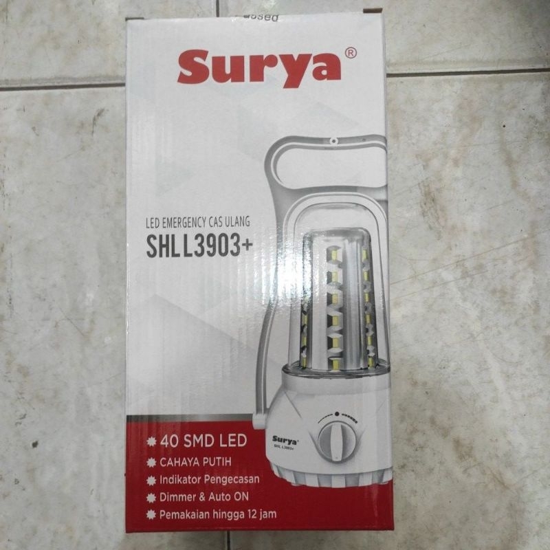 Lampu Cas Darurat LED Surya 3903+ Emergency Rechargeable LED tahan 12 jam
