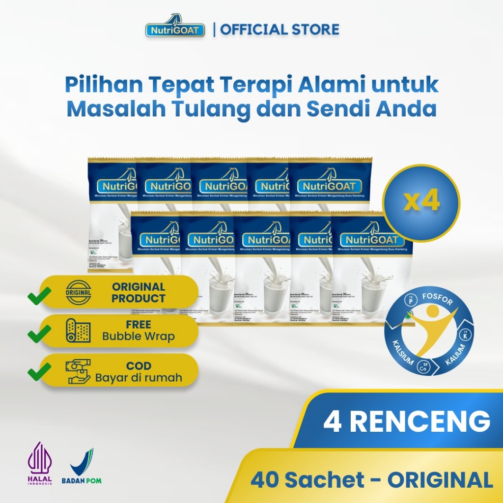

Susu Kambing Etawa Nutrigoat Isi 40 Sachet atau 4 Renceng