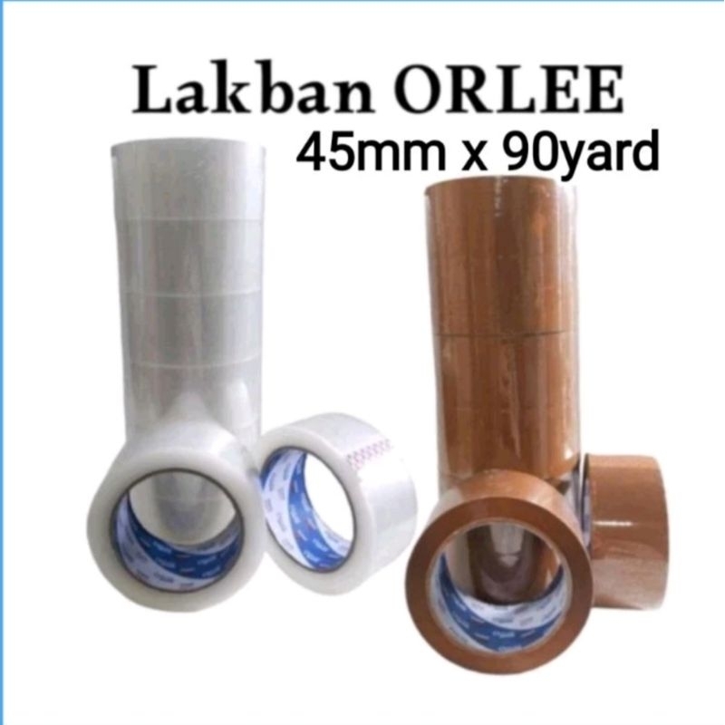 

Lakban Orlee bening / Coklat 90yard 45mm
