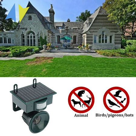 Pengusir Hewan Tenaga Surya Pengusir Anjing Kucing Ultrasonik