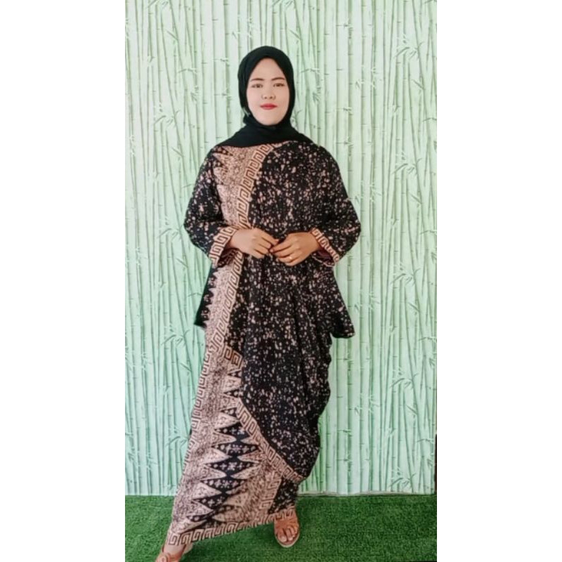 SETELAN ROK SPAN YOLANDA BAHAN VISCOSE JUPRI MODEL SERONG KHAS CIREBON BATIK FARIZA