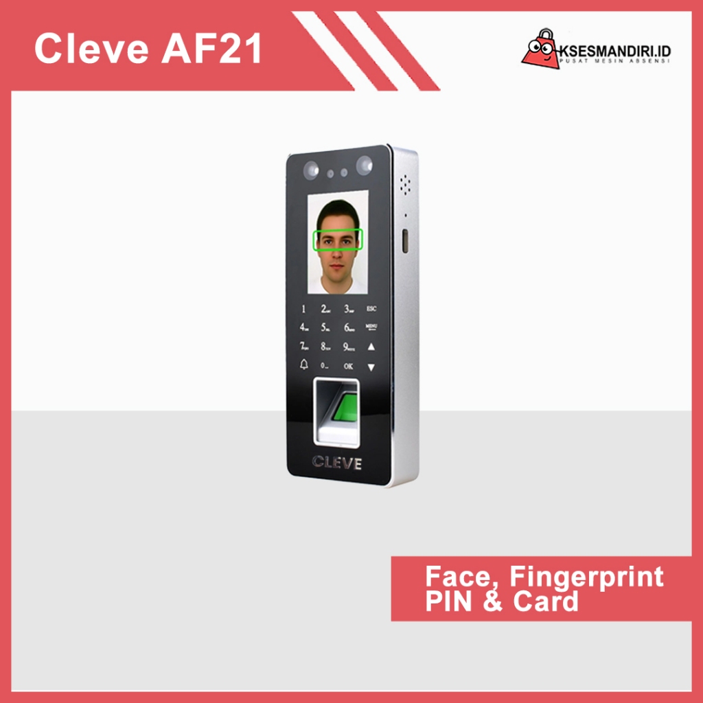 Mesin Absensi Fingerprint Wajah Dan Akses Door Cleve AF21