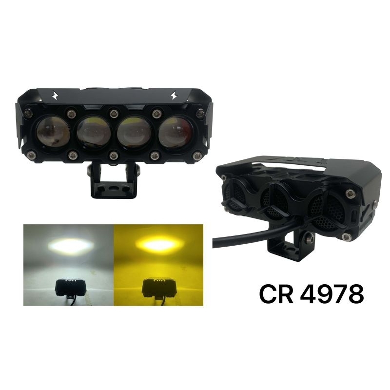 LAMPU TEMBAK LED LASER D2 D3 CR7 TRANSFORMERS 4 MATA 3 KIPAS PENDINGIN JAUH DEKAT PUTIH KUNING