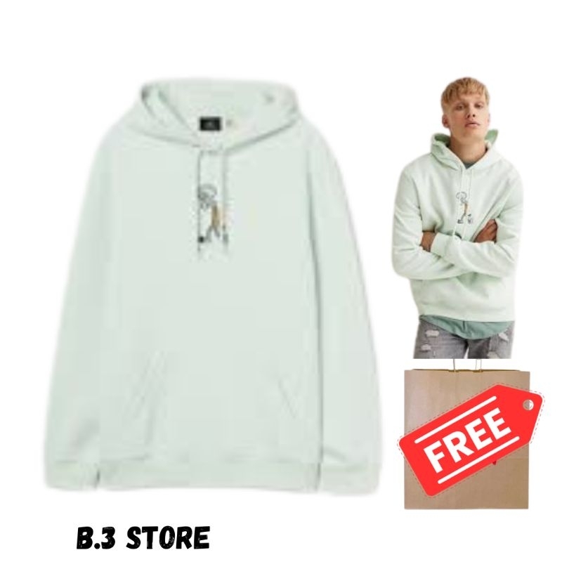 Hoodie Jaket HM Squidword Green Mint Sweater Hoodie Pria Wanita Fulltag