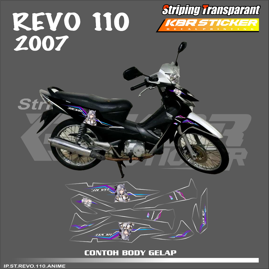 REVO 110 (COD) STIKER STRIPING MOTOR HONDA REVO 110 - STIKER LIST GRAFIK SIMPLE WARNA VARIASI DESAIN