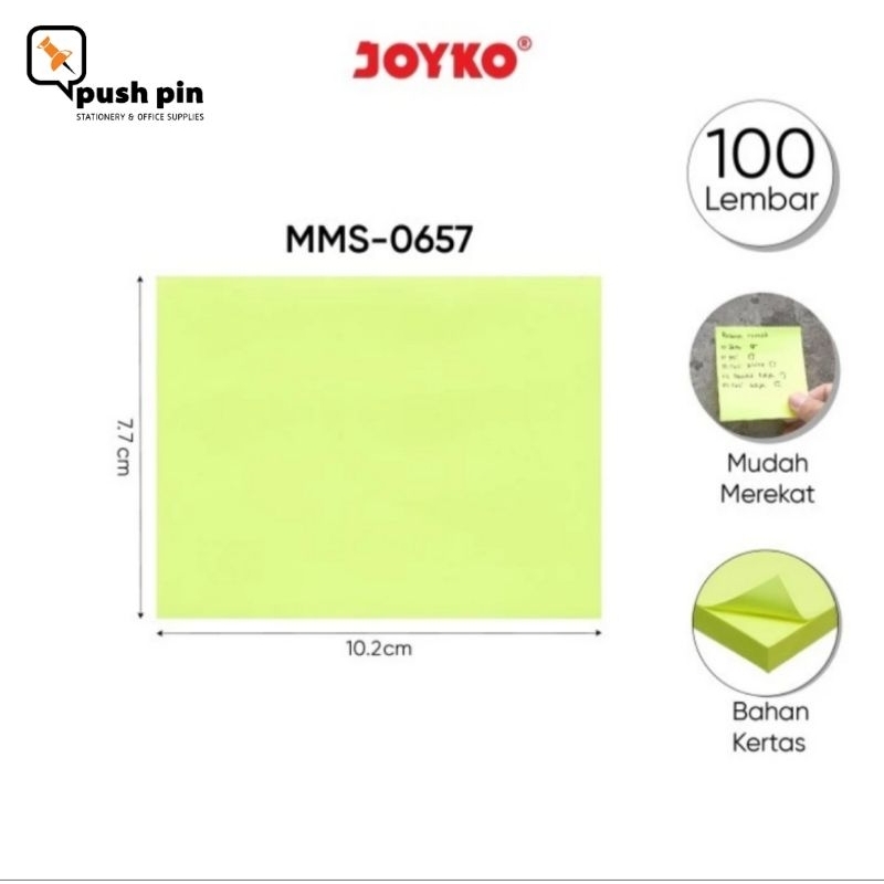 

Joyko Memo Stick Kertas Memo Tempel Sticky Note Bright Color MMS-0657