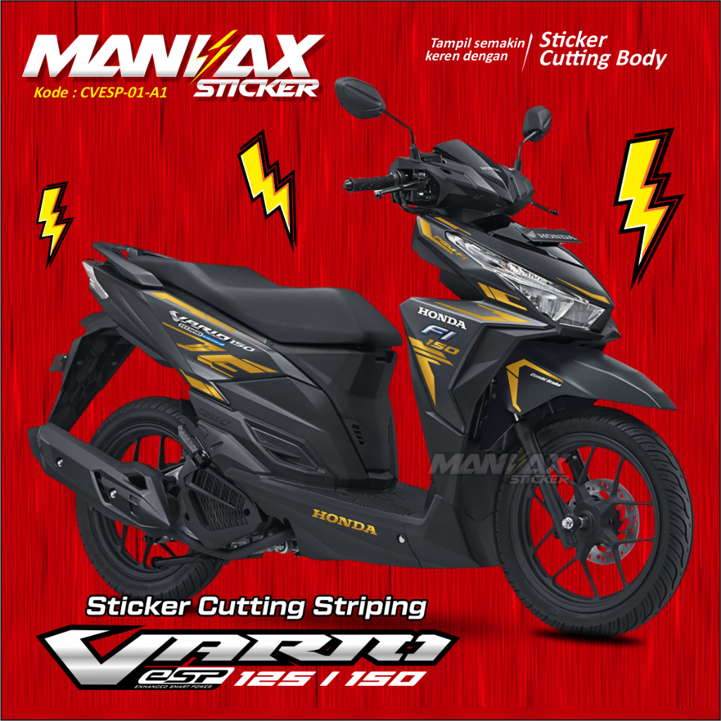 Sticker Vario 150 Gold ESP - Cutting Sticker 125-150 ESP Gold - Stiker Vario 125 CBS ISS - CVESP