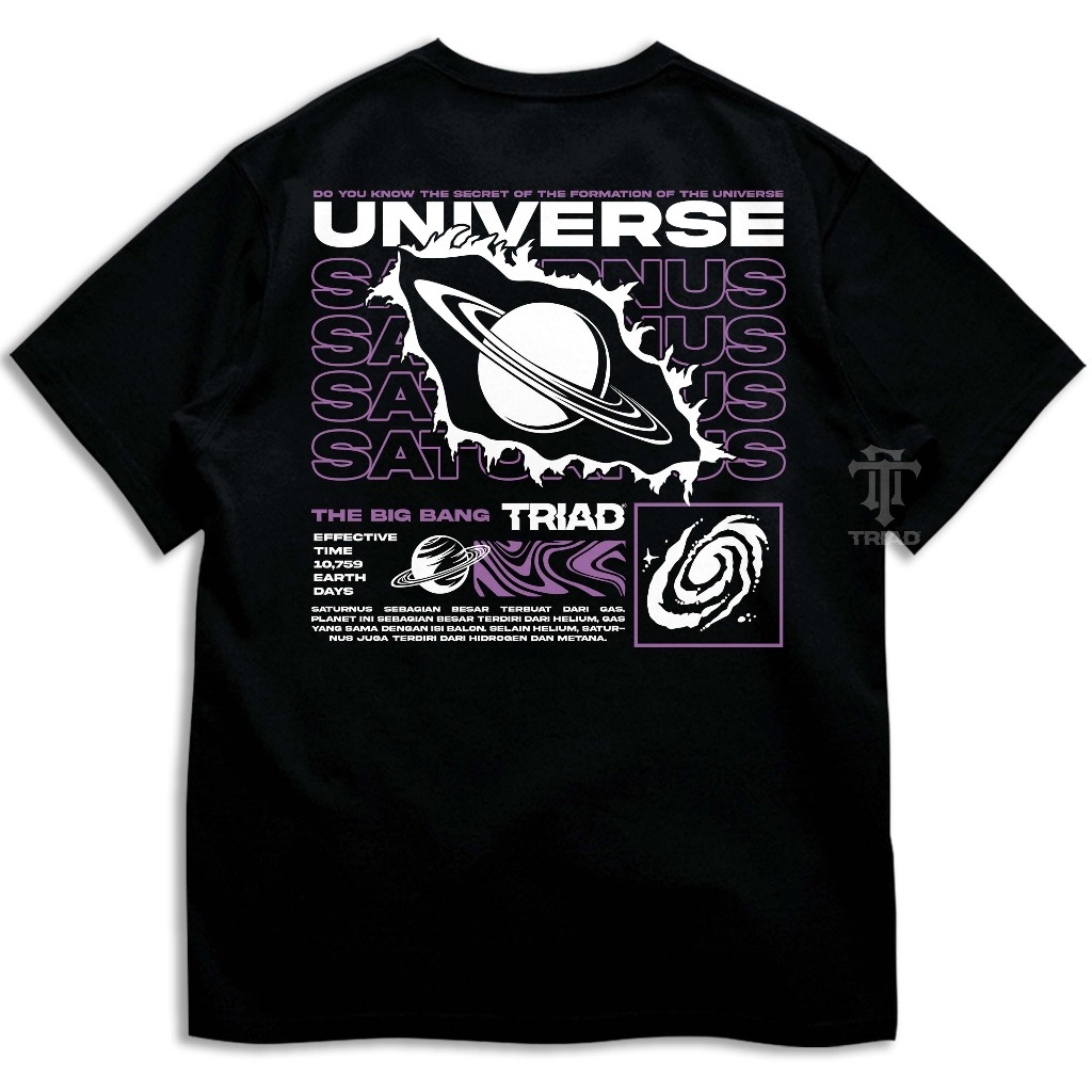 [ORI] TRIAD KAOS GLOW IN THE DARK - Universe - Kaos Nyala Dalam Gelap Baju Cotton Combed 30s A4244 K