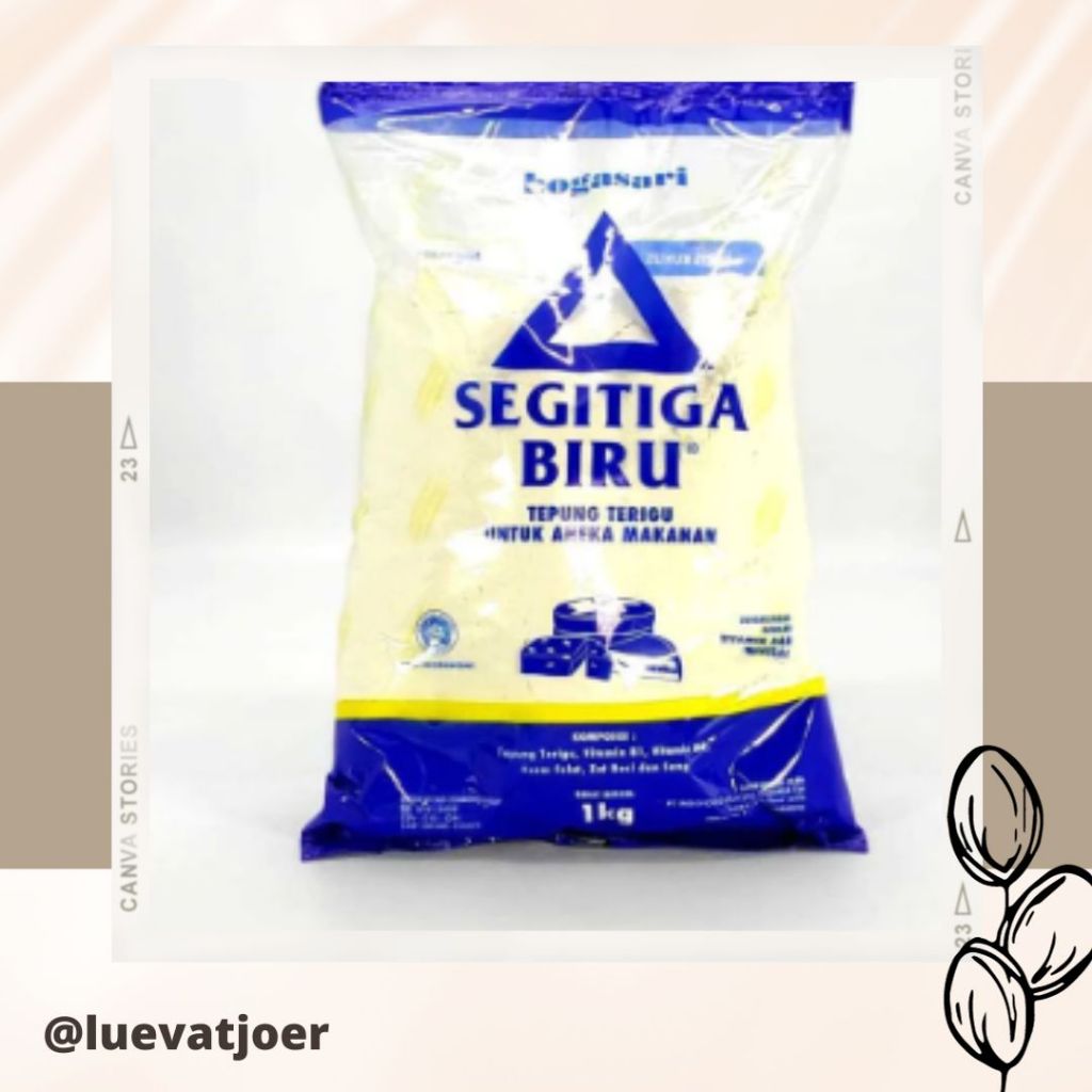 

✨ READY ✨ Tepung Terigu Segitiga Biru Kemasan Bening 1 KG