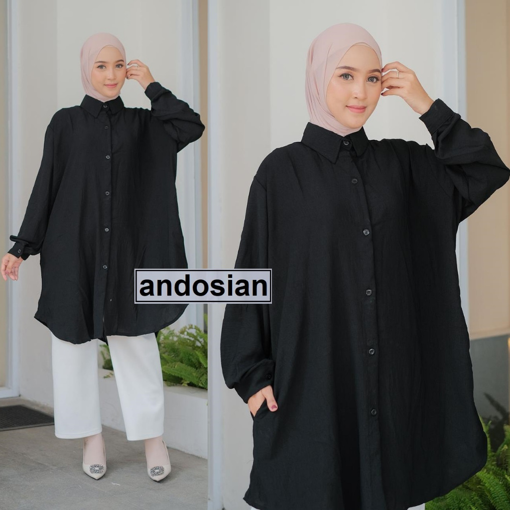 Kemeja / Outer Oversize LD 110 120 130 140 5L 5XL Warna Lengkap Niar Crinkle Airflow