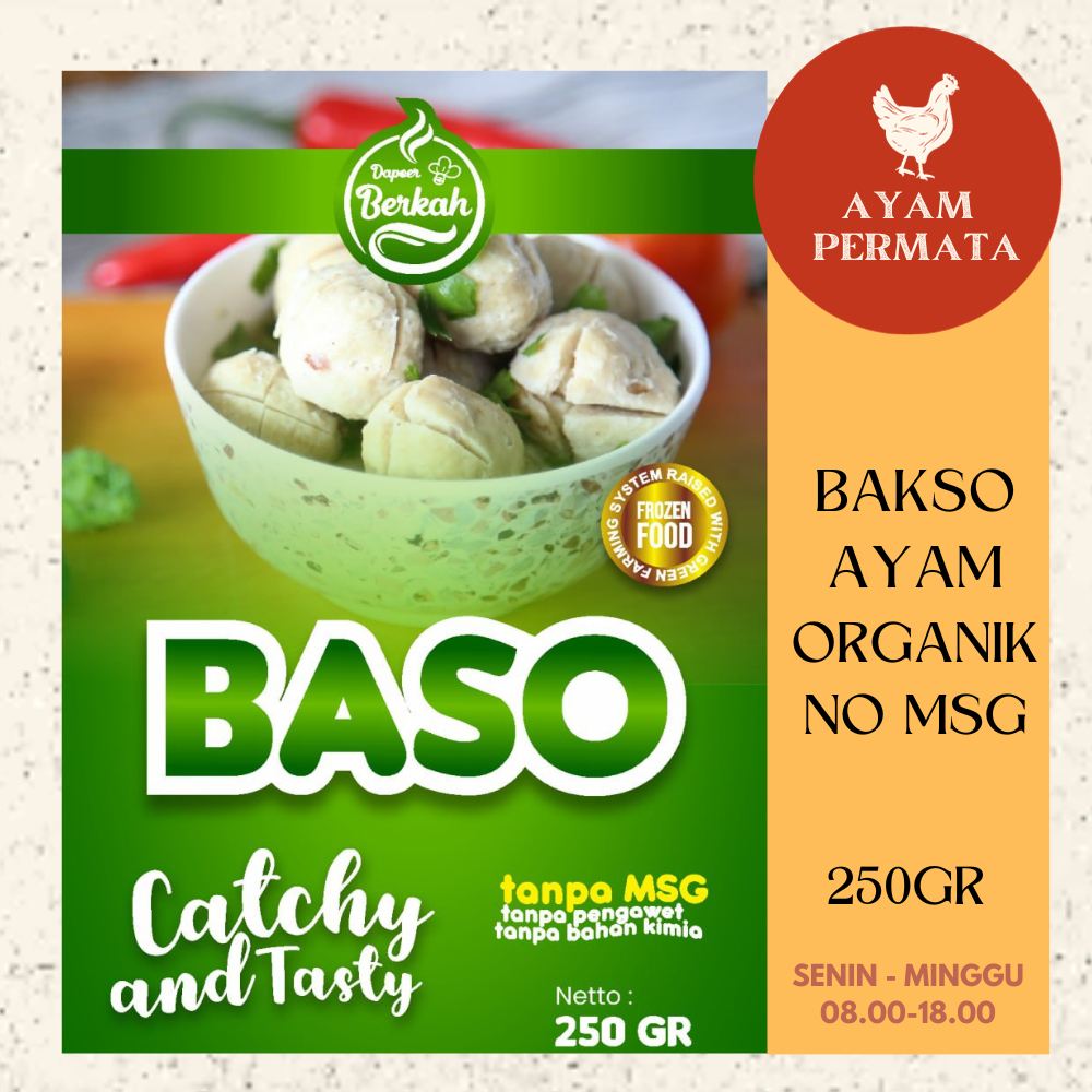 

Bakso Ayam ORGANIK - Baso Anak Non MSG - MPASI - Chicken Meatballs Berkah Chicken Halal