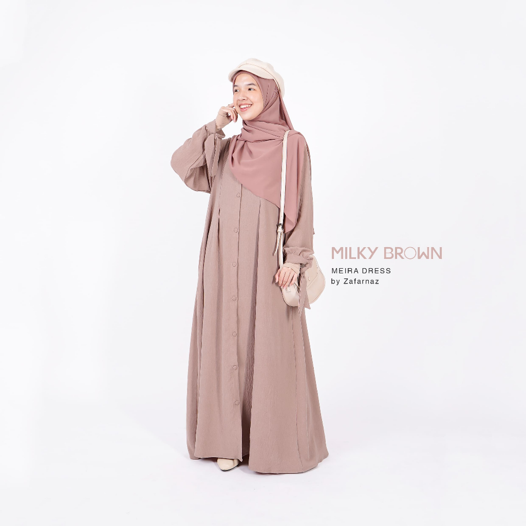 Meira Abaya Simple 2 in 1 Crinkle Airflow by Zafarnaz