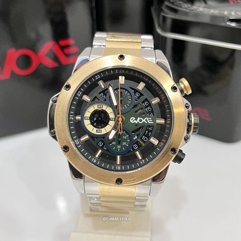 JAM TANGAN PRIA EVOKE EV5002MA15-3GSV STAINLESS ORIGINAL