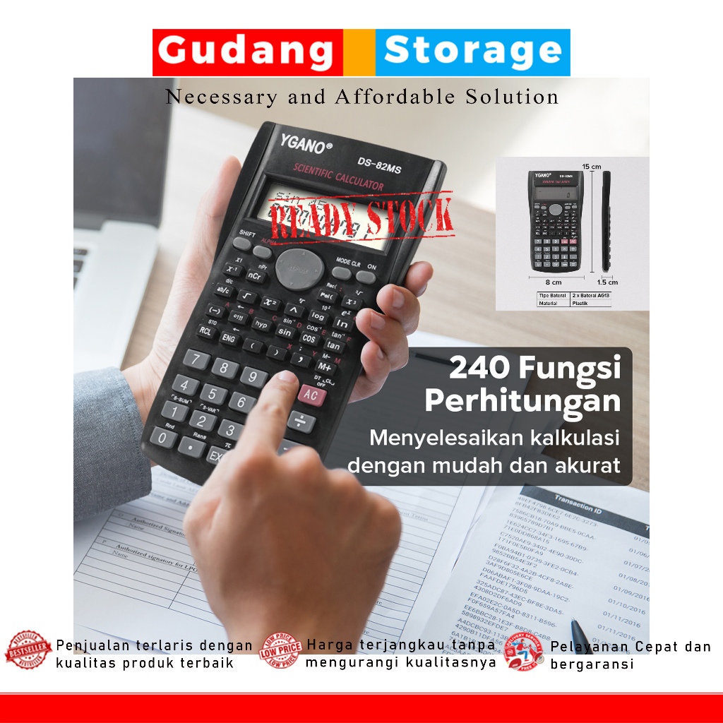 

[Gudang Storage Official] KALKULATOR SCIENTIFIC Kalkulator Elektronik Scientific Calculator - Black