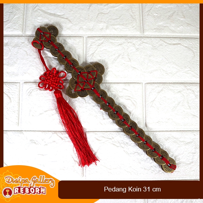 Pedang Koin Cina Kuno Fengshui Keberuntungan 31 cm