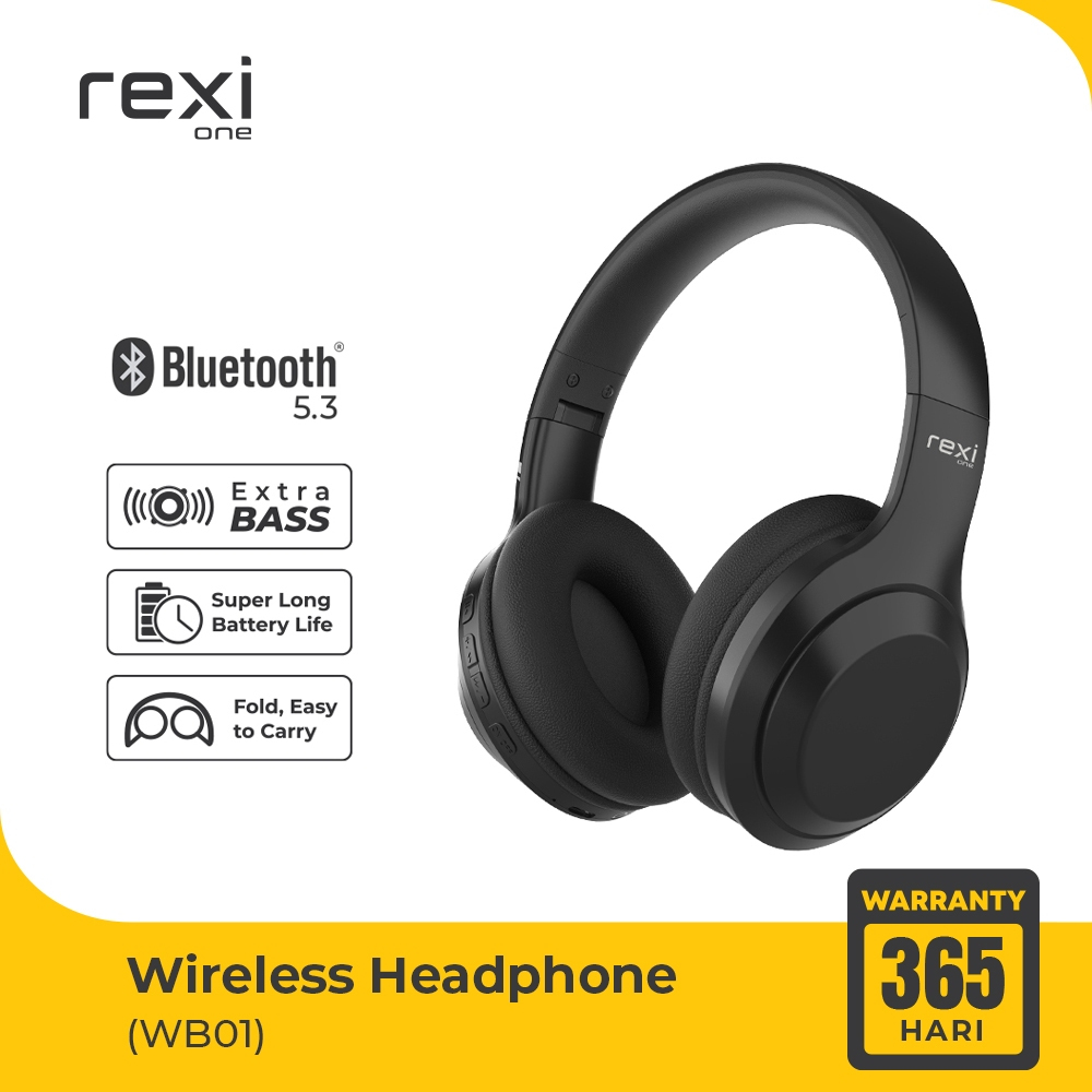 Headphone Bluetooth Rexi WB01 Headset Wireless Garansi Resmi 1 Tahun Perfect Audio