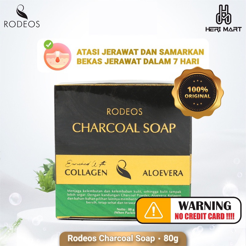 Terlaris Rodeos Bamboo Charcoal Shoap Collagen dan Aloevera Sabun Jerawat Perawatan wajah original