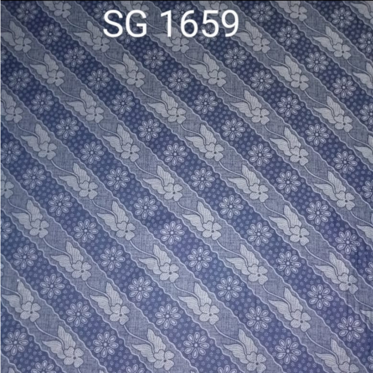 Kain Jacquard Jeans atau Denim Meteran Motif Batik SG_1659