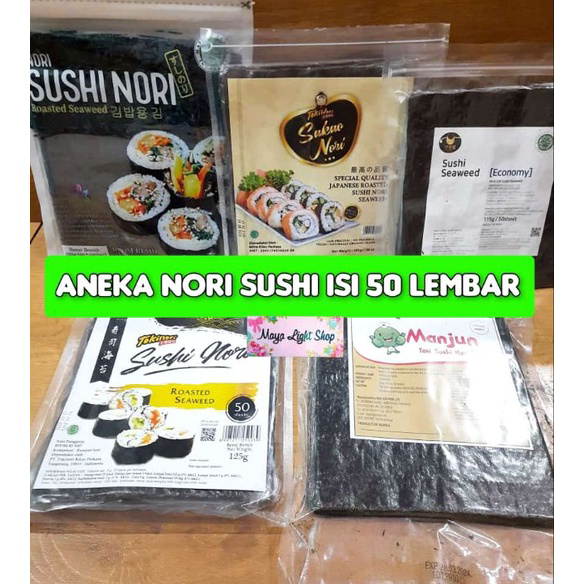 

FBGK2422 [PROMO MURAH!!!] Nori Sushi Halal 50 lembar murah manjun tokinori sakao nori dried seaweed rumput laut bento sushi nori