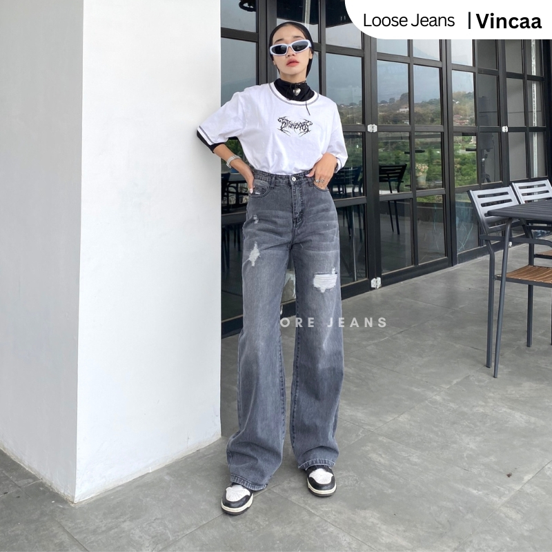 ORE -  HW Vinca Kulot Loose Jeans Ripped