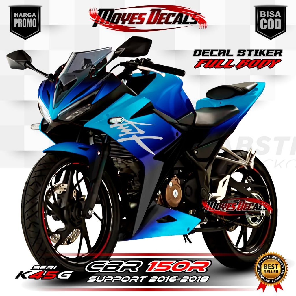 Decal CBR150R K45G 2016 // Decal Honda CBR150 2017 // Decal Motor CBR150 2018 Fullbody // COD