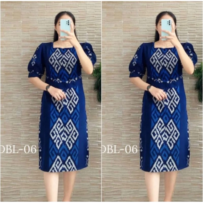 DRESS TENUN TROSO JEPARA BLANKET ETNIK KHAS MOTIF TORAJA LOMBOK PAPUA / DRESS BATIK TENUN / DRESS WA