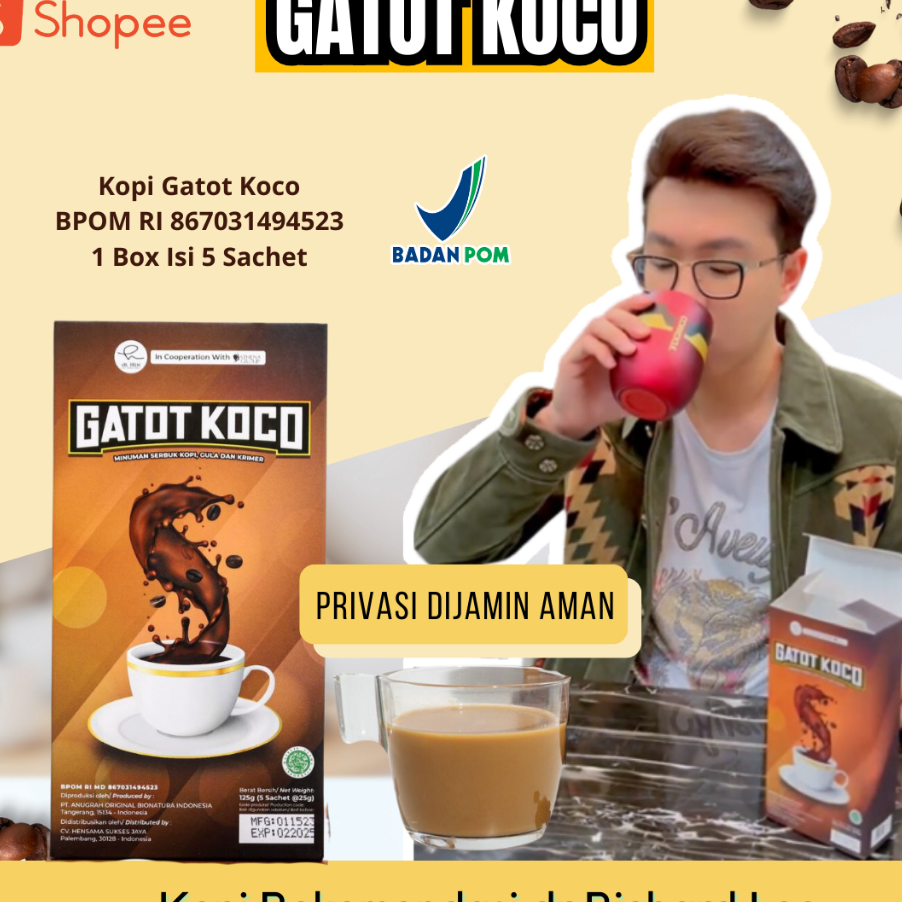 

KNXN3767 DiSkon !! Kopi Gatot Koco By dr. Richard Lee - Kopi Gatot Koco (Privasi Aman)