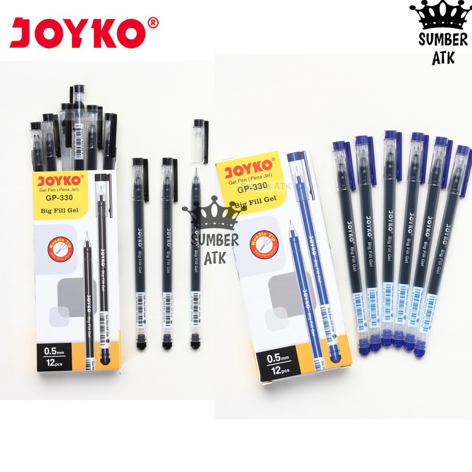

Best Terlaris Gel Pen Pulpen Pena Joyko GP-330 Big Fill Gel 0.5 mm 1 Box 12 PCS