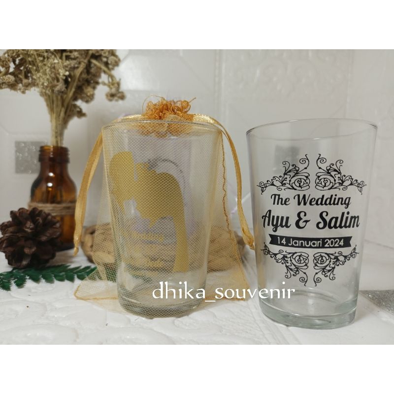 Souvenir Gelas h10 tile, souvenir gelas jamu, souvenir pernikahan gelas, souvenir gelas kopi, souven