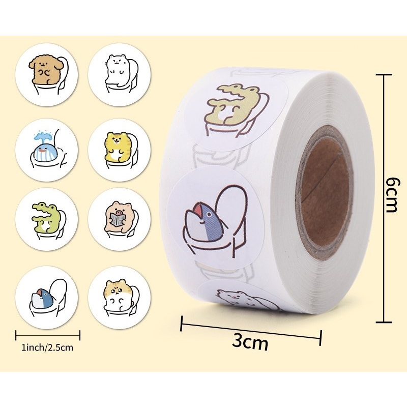

50pcs Cute Animal Doing Business Seal Sticker Stiker LucuTerimakasih Packaging Online Shop Packing Kardus Box Segel