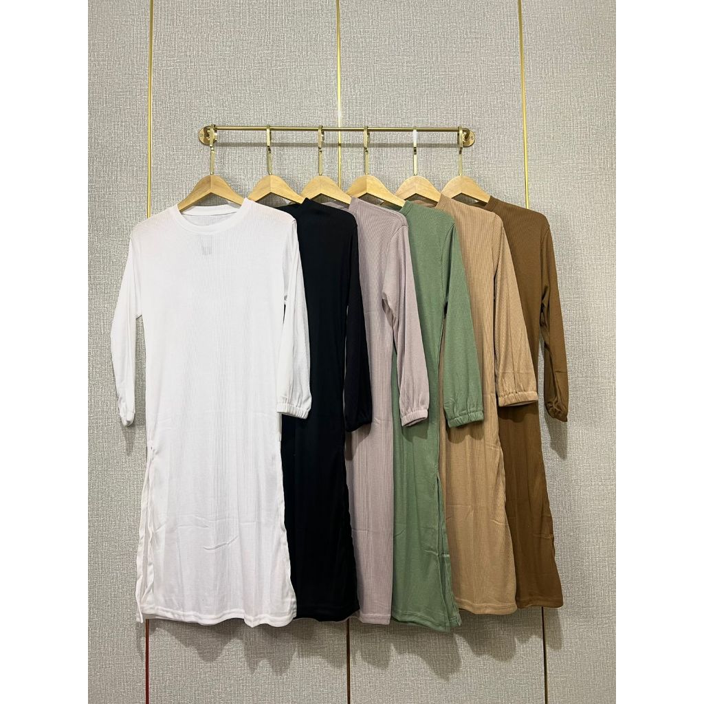LONG TUNIK KNIT BELAH SAMPING PREMIUM PAKET USAHA ISI 6 PCS