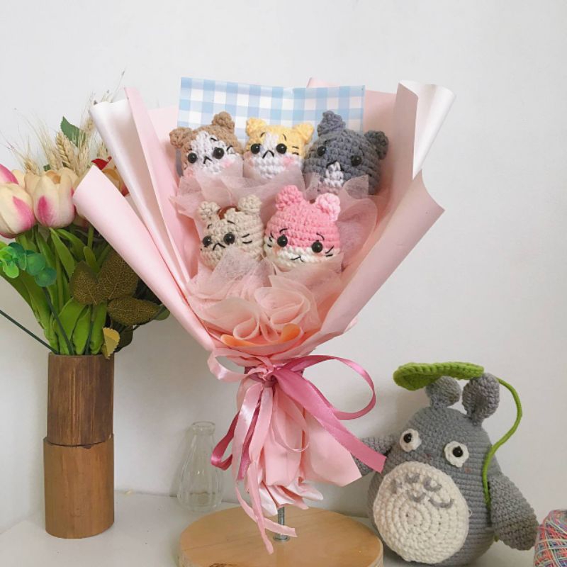PO BOUQUET CAT | BUKET BONEKA RAJUT KUCING | BOUQUET KITTY CUTE CROCHET