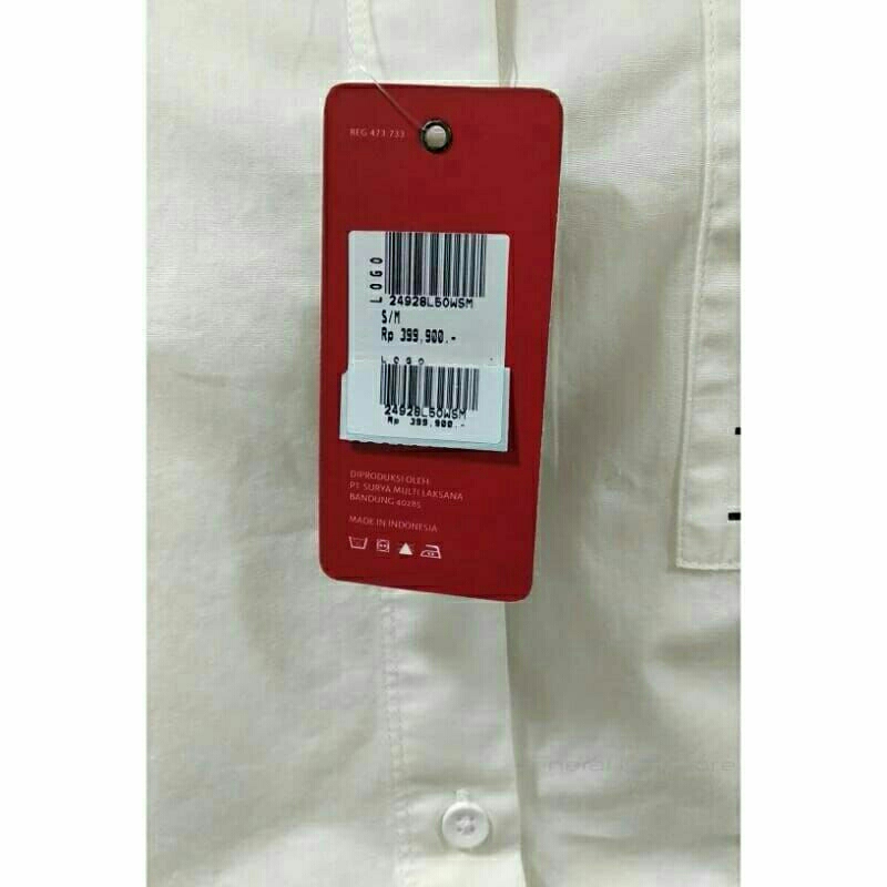 LOGO JEANS- kemeja putih wanita model terbaru logo jeans original