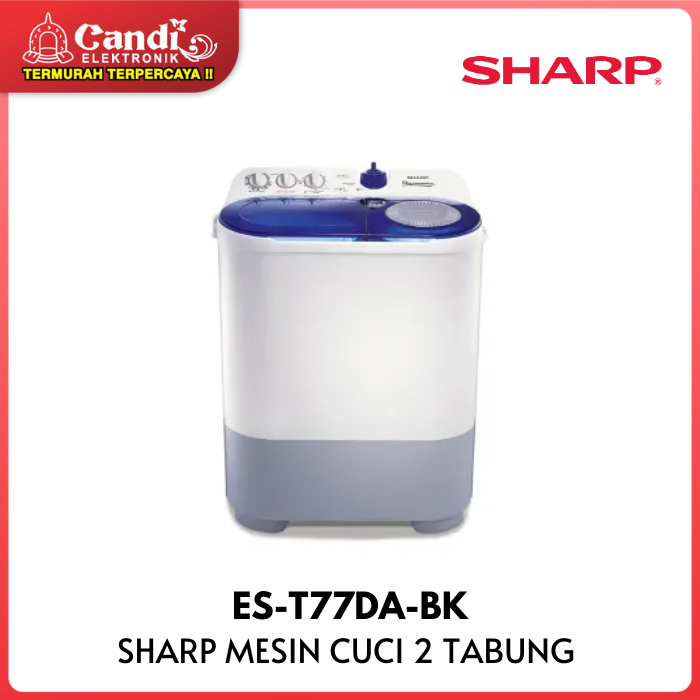 MESIN CUCI  2 TABUNG SHARP ES-T77DA-BK