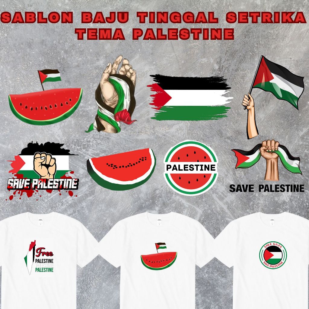 

Jual Sticker Tema PALESTINE Sablon Baju Save Palestine Sablon Baju Tinggal Setrika (Sticker Only)