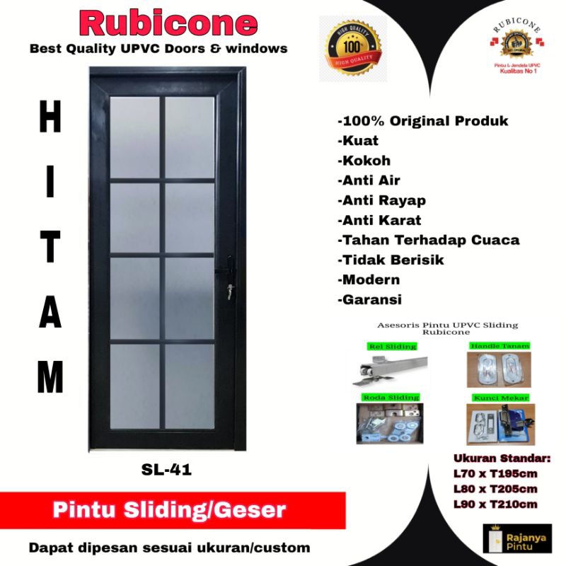 Pintu Sliding Upvc Rubicone SL 41 Hitam
