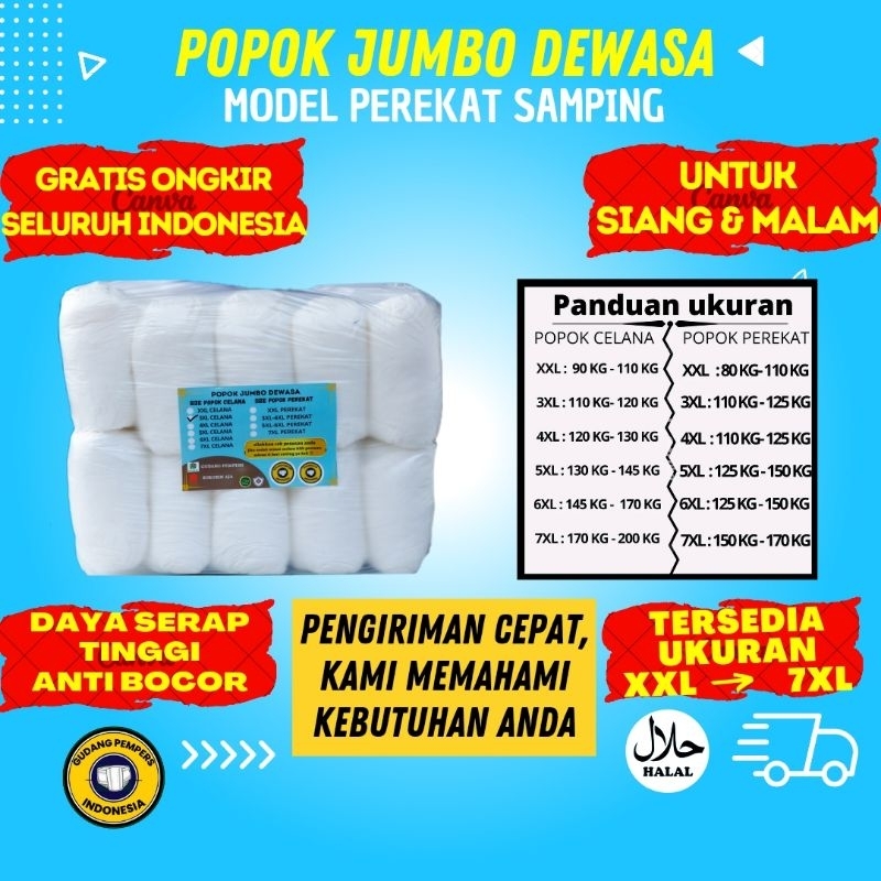 popok dewasa perekat JUMBO XXL isi 10 pcs/ pempers dewasa / adult diapers / promo