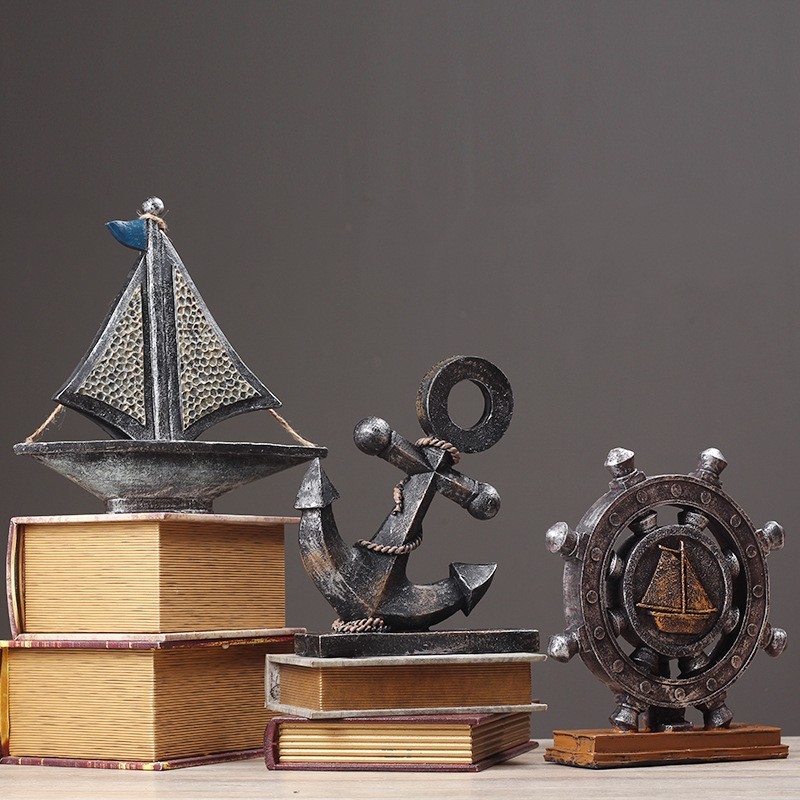 Hiasan Kapal Layar Kemudi Jangkar Dekorasi Sailboat Rudder