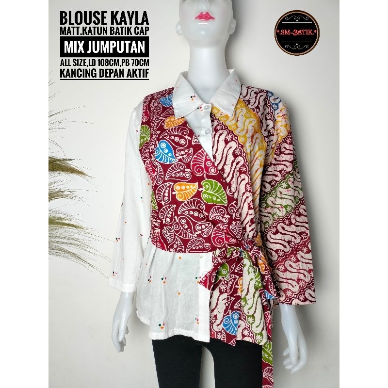 Blus batik,baju batik wanita terbaru,Blus kekinian,batikkumurah
