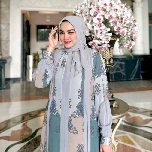 Fuji Dress Set Jilbab Bahan Ceruty Premium Terbaru