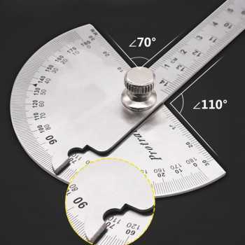 

[HAJ] Protractor Penggaris Busur Derajat Measuring 14.5cm 180 Degree - PR180 Silver