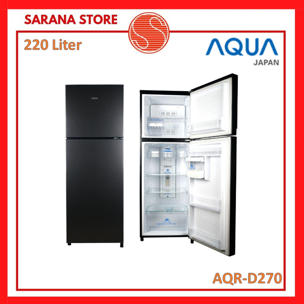 AQUA Kulkas 2 Pintu 220 Liter AQR-D270 D270 AQRD270
