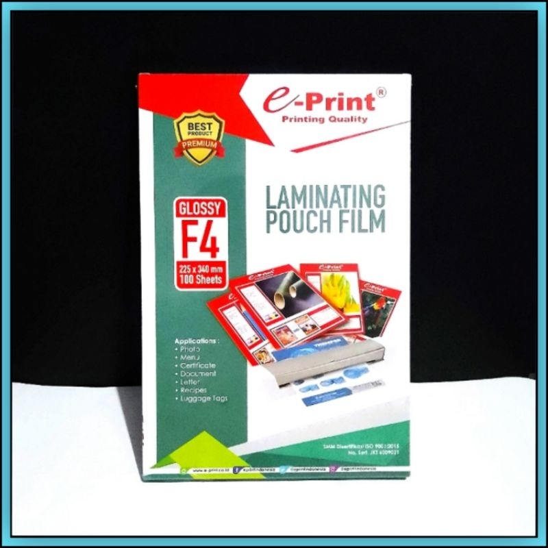 

1 Pak Plastik Laminating F4 / A4 Eprint Isi 100 Lembar