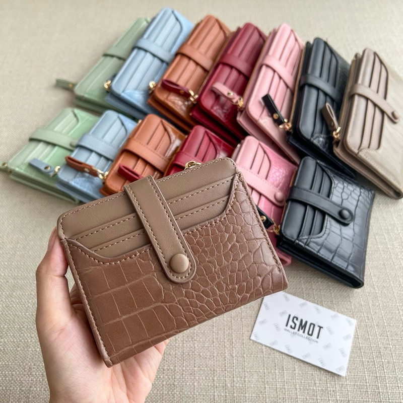 ISMOT Miron - Dompet Wanita Fashion Import - Wallet Croco Premium Panjang Long Pendek Lipat