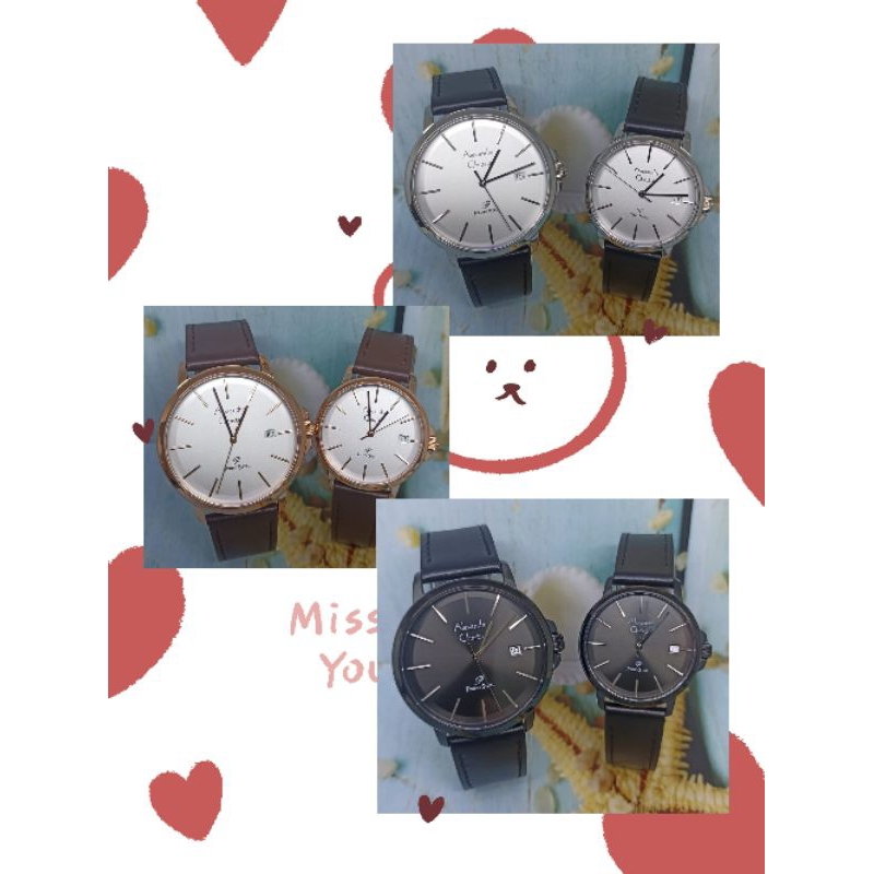 Jam tangan couple, wanita, pria Alexandre christie 1032, prime series, tali kulit, ORIGINAL, bergara