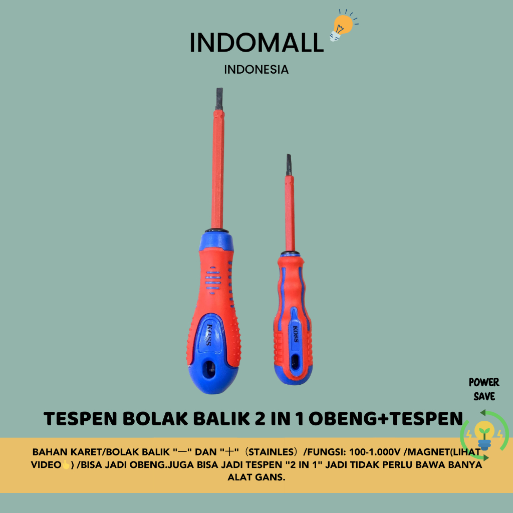 TESPEN BOLAK BALIK 2 IN 1 OBENG+TESPEN/TESPEN MURAH/MAGNET