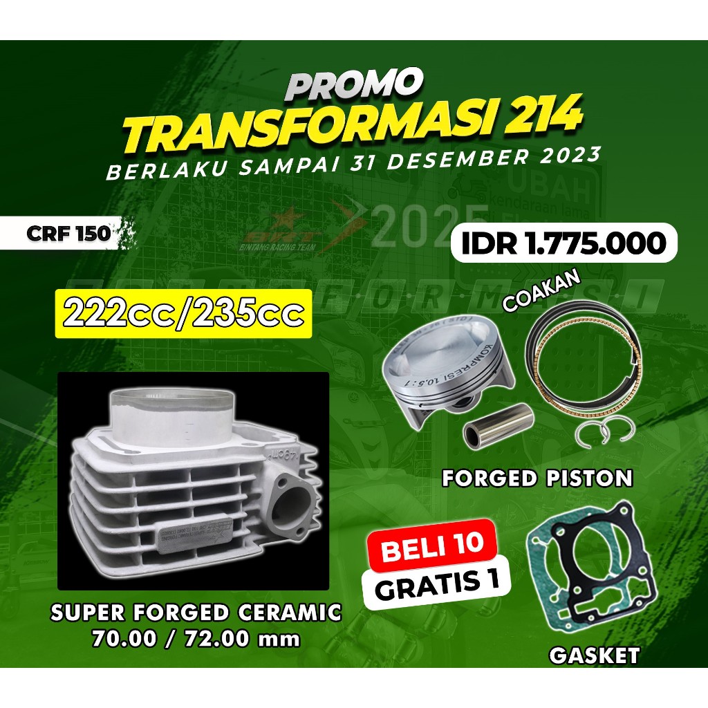 BLOK PISTON CRF 70 & 72 MM BRT