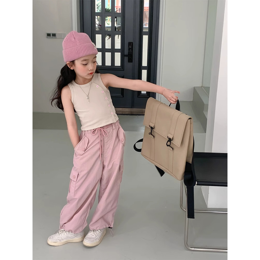 IL - SETELAN ANAK ATASAN SINGLET DAN CELANA CARGO / SET ANAK PEREMPUAN IVITA