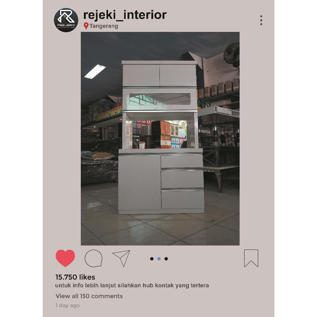 Lemari Sayur / Kitchen Set / Lemari Dapur Minimalis 2 Pintu / Kaca