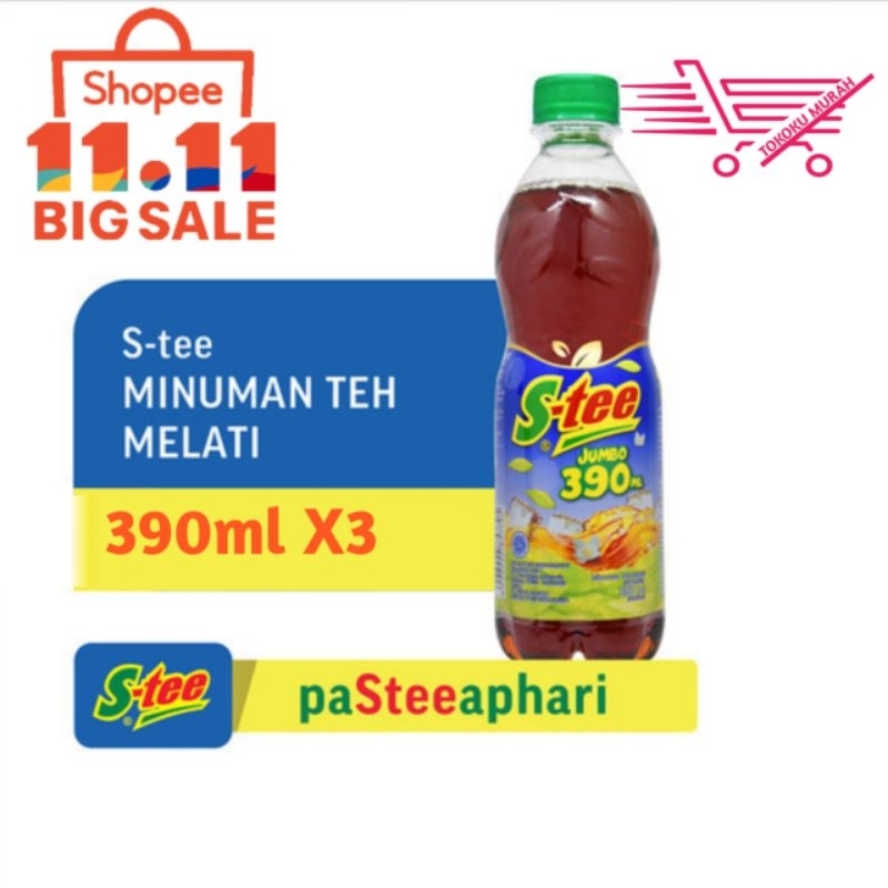 

S-tee JUMBO 390ml 3BOTOL MURAH RASA TEH MELATI MANTAP